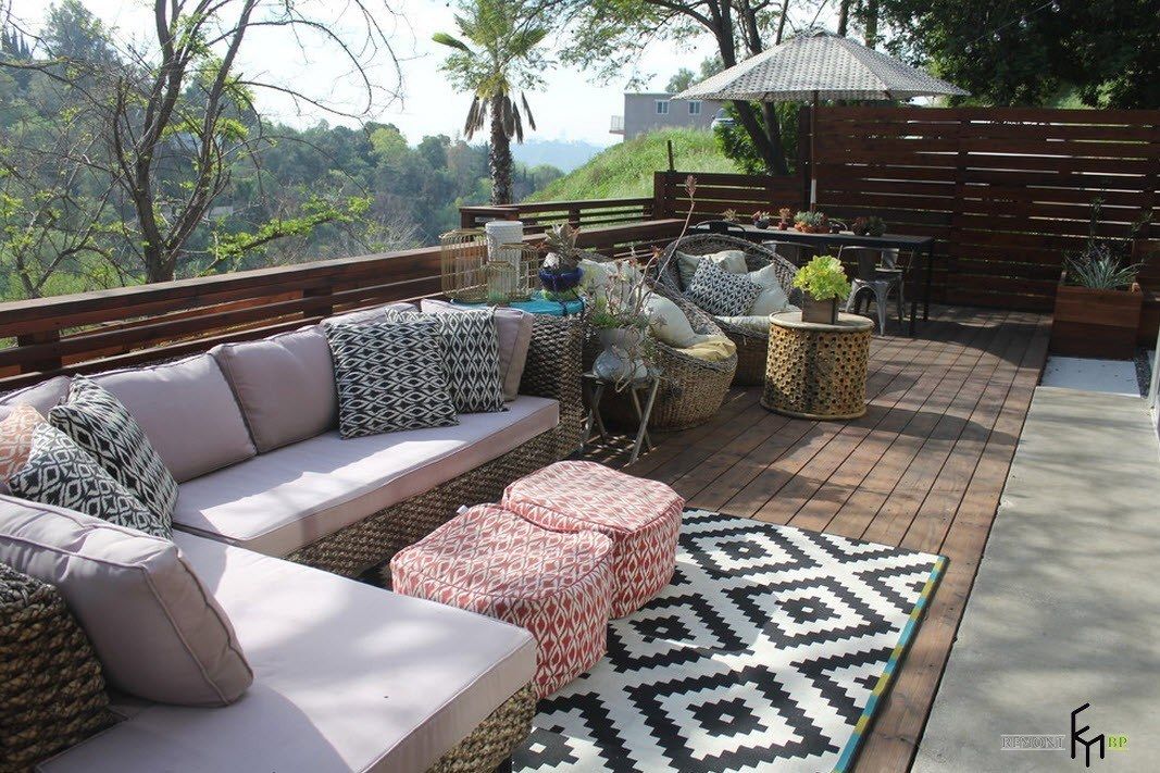 Open space patio with wooden fence