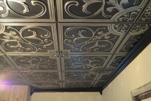 Expanded Polystyrene Tiles (Styrofoam tiles) Ceiling FInishing. Emnossed Classic black panels