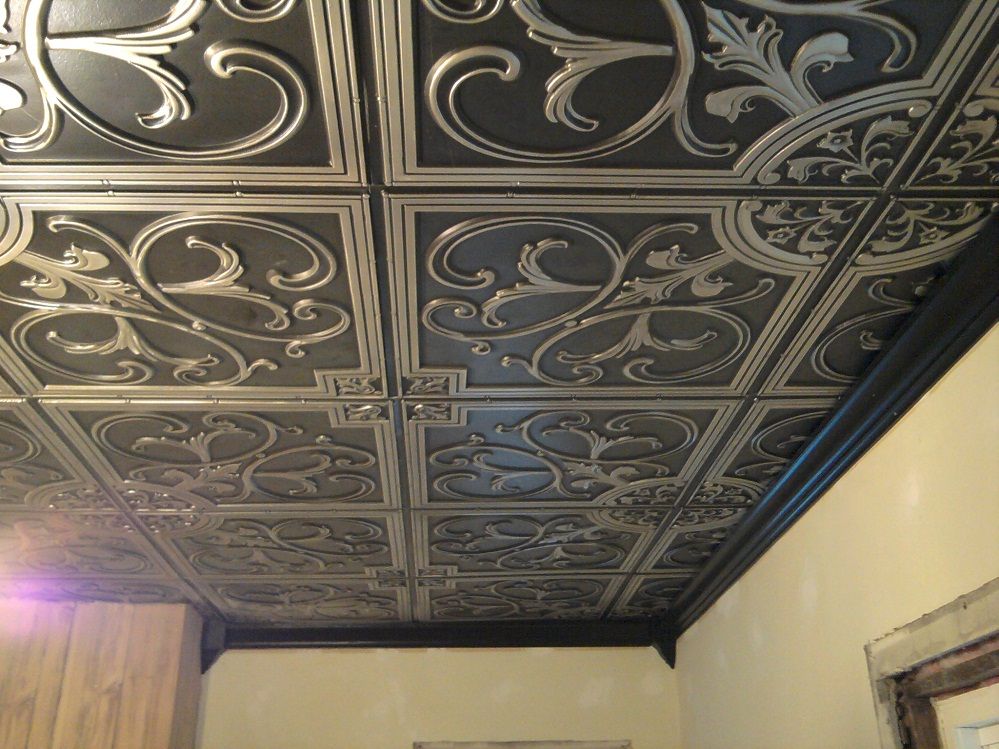 Expanded Polystyrene Tiles (Styrofoam tiles) Ceiling FInishing. Emnossed Classic black panels