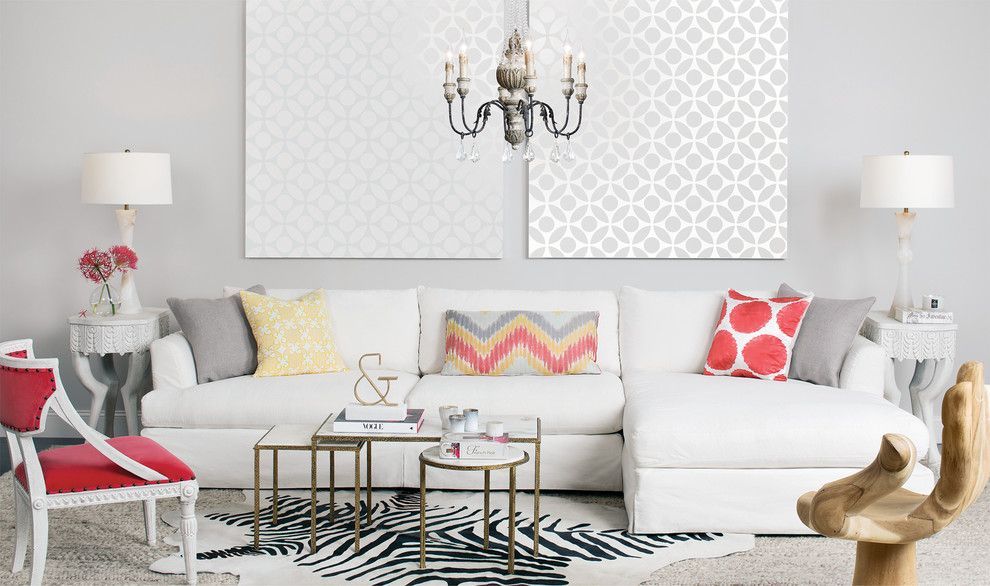 White designed Retro living room