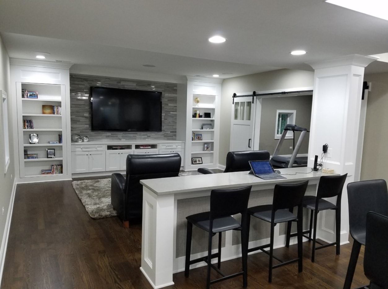 different room types arrangement in basement ideas