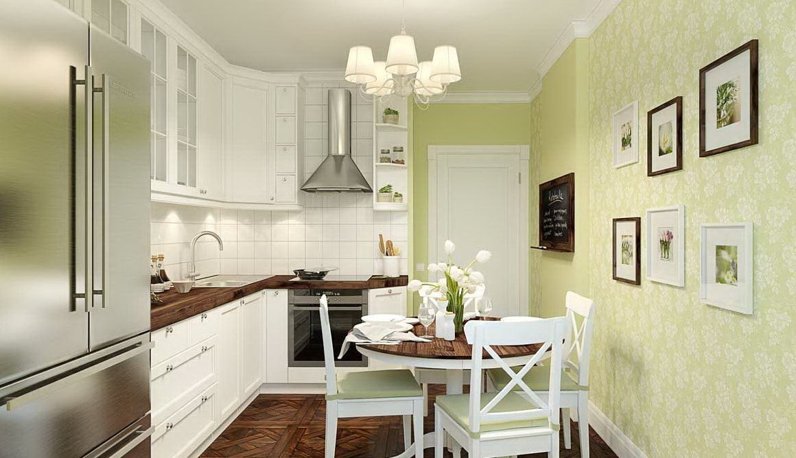 100 Square Feet Kitchen Functional Design Ideas. Romantic light colored Provence interior