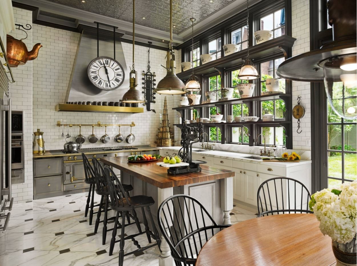 Black and white kitchen tile in the same contrast color scheme kitchen