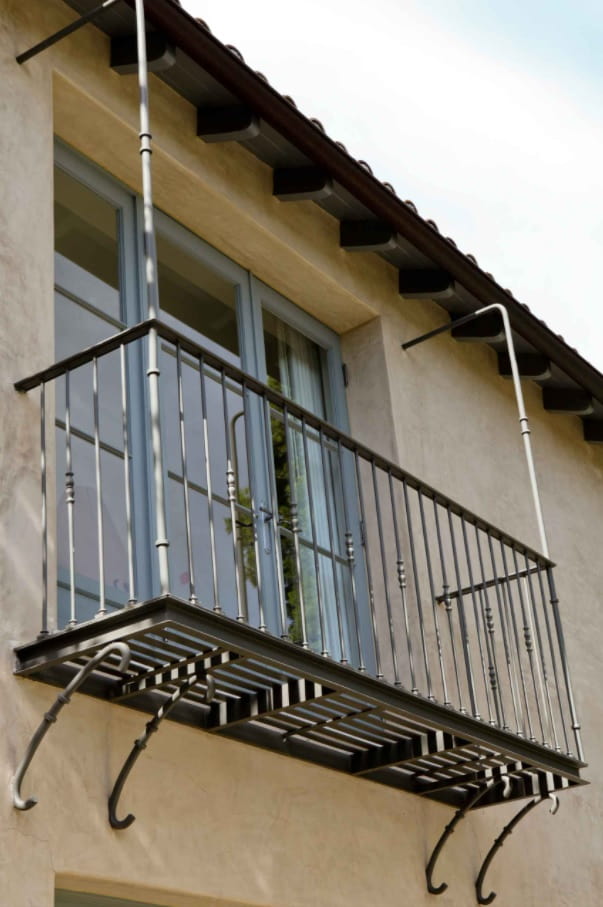 Simple wrought-iron Juliet balcony