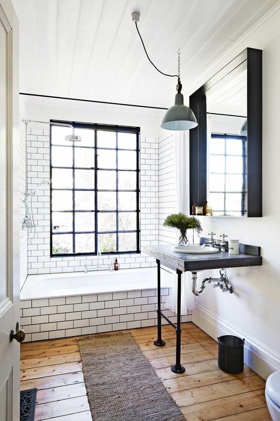 White tile with dark grout make amazing accent