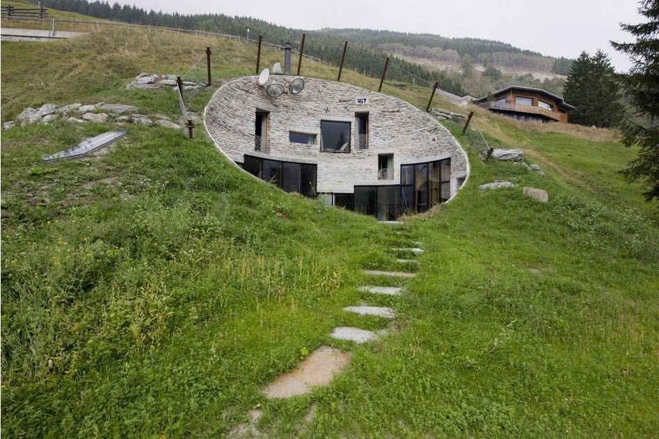 Round villa under the ground (Vals, Switzerland)
