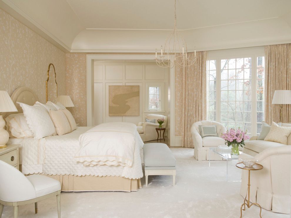 Soft milky shades of white in the large Classic bedroom