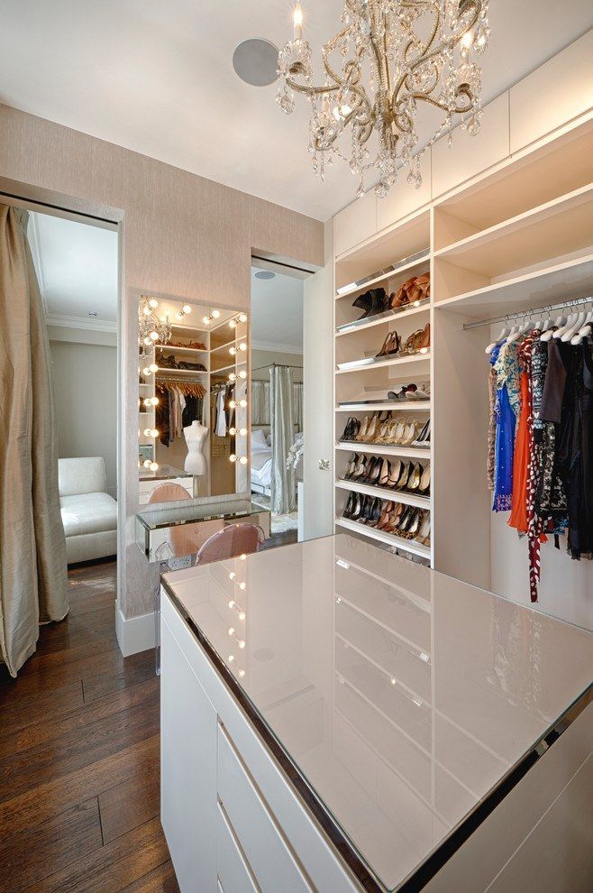 Wardrobe in modern design with boudoir place