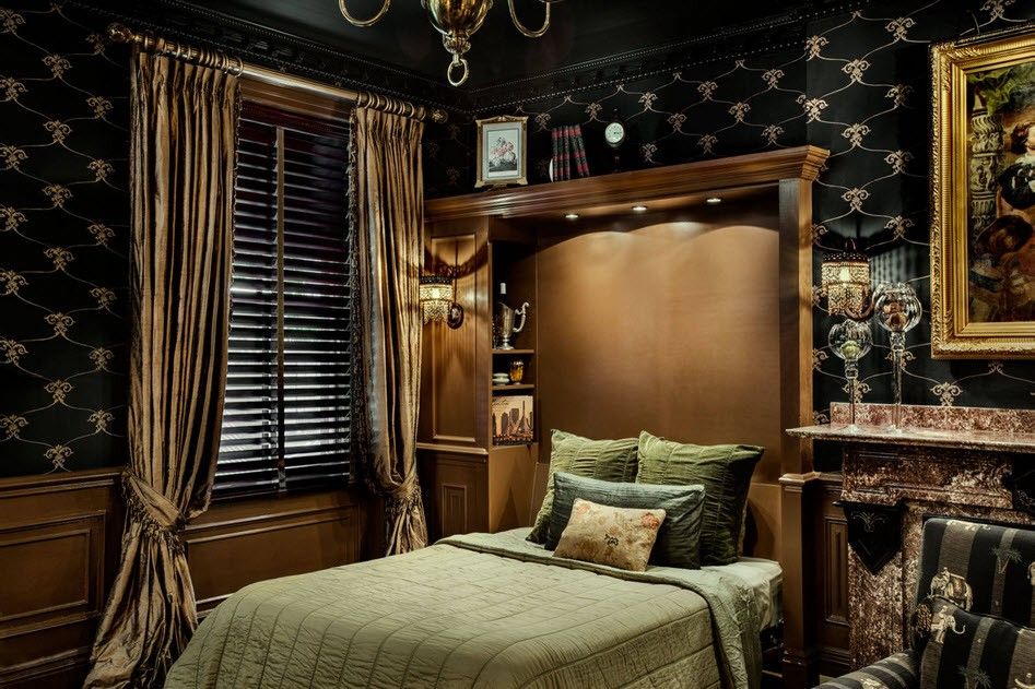 Dark motifs in the American styled bedroom