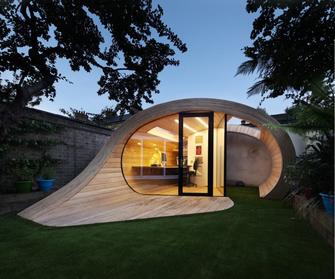 Futuristic House Exterior Review. What will be Actual Tomorrow? Oval house with wooden trimming