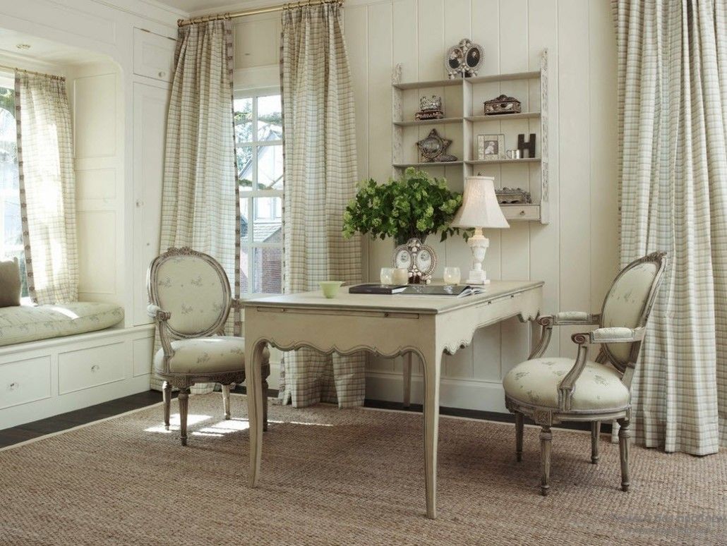 Ethnic light gray interior of the living room with table