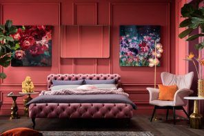 180 Square Feet Bedroom Interior Design Ideas. Futuristic unbeatable red bedroom with quilted royal bed