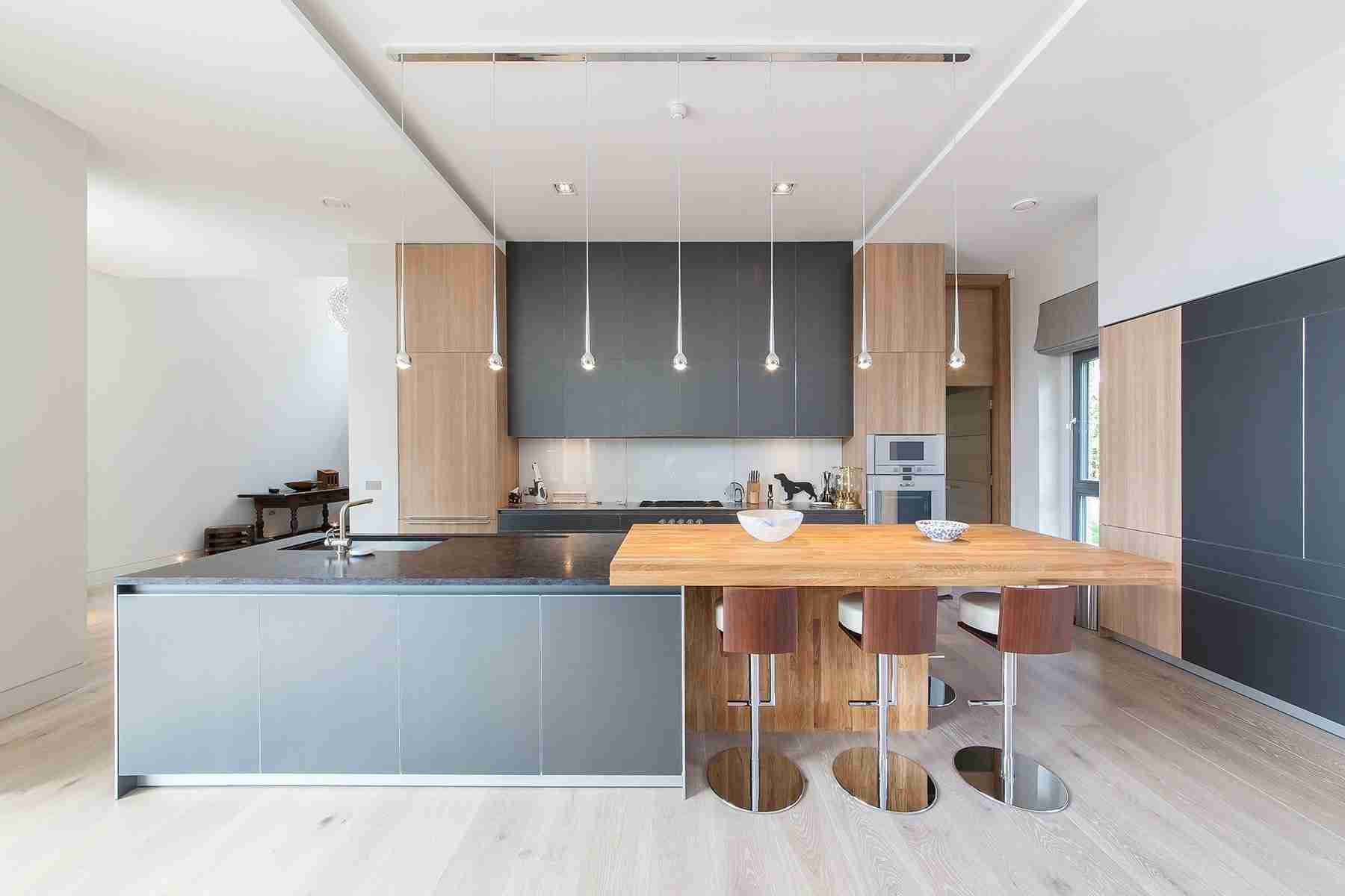 Solid Wood Kitchen Stylish Ideas for Modern Interiors. Modern interior design with noble light wooden inlays