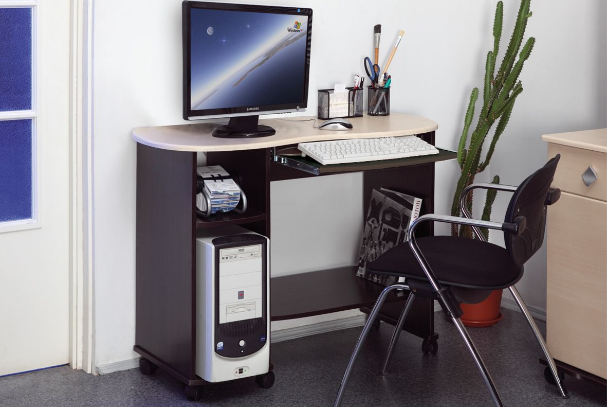 Computer Desk: Large Photo Collection of Organizing the Workspace. Furniture set for the desktop