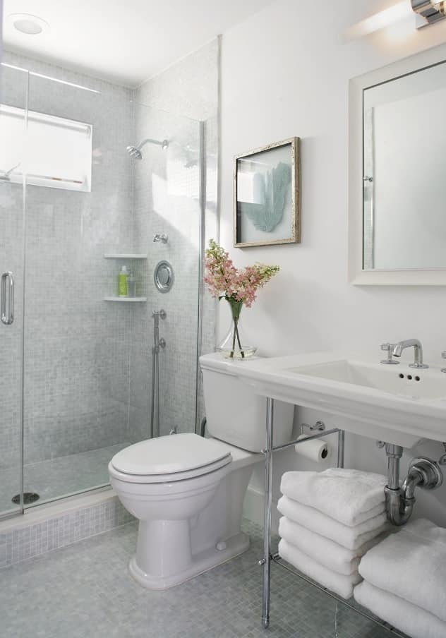 Renting Out Your Property? 5 Easy Design Ideas To Get It Rented Fast. Neat Classic bathroom with small white mosaic in the shower zone