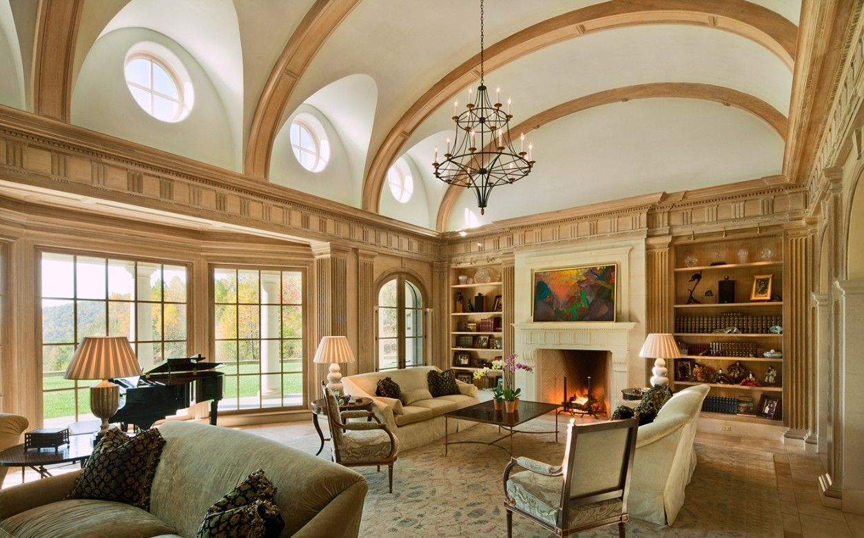 Vaulted Ceiling: Main Principles of Constructing and Finishing. Classic styled cottage with arched ceiling