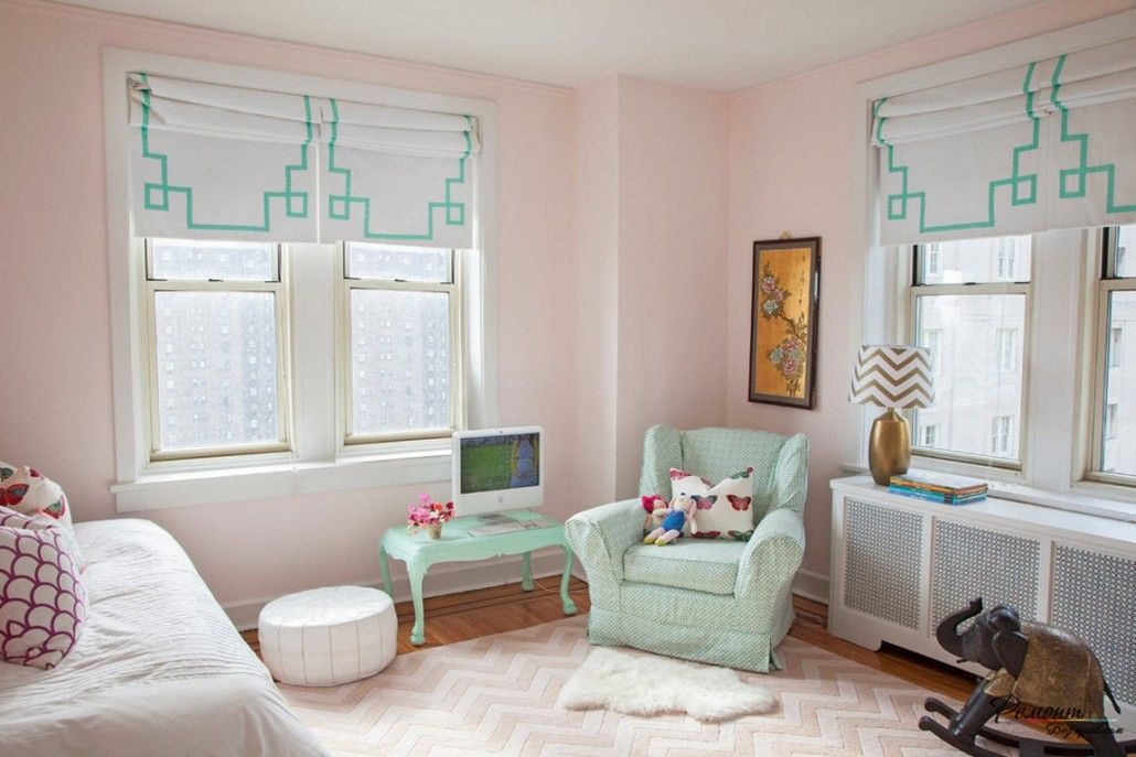 Pinky styled children's room for girl and turquoise