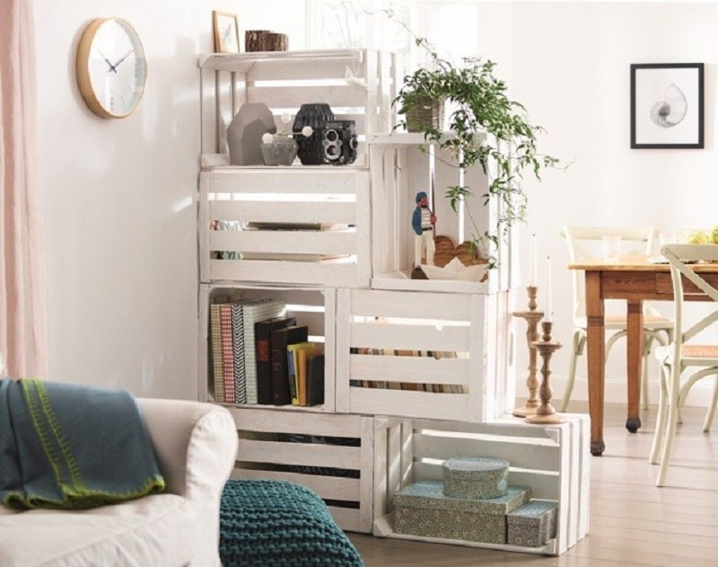 Wooden Boxes for Storage as Effective DIY Furniture Ideas. Yet another successful example of zoning rack made of wooden pallets