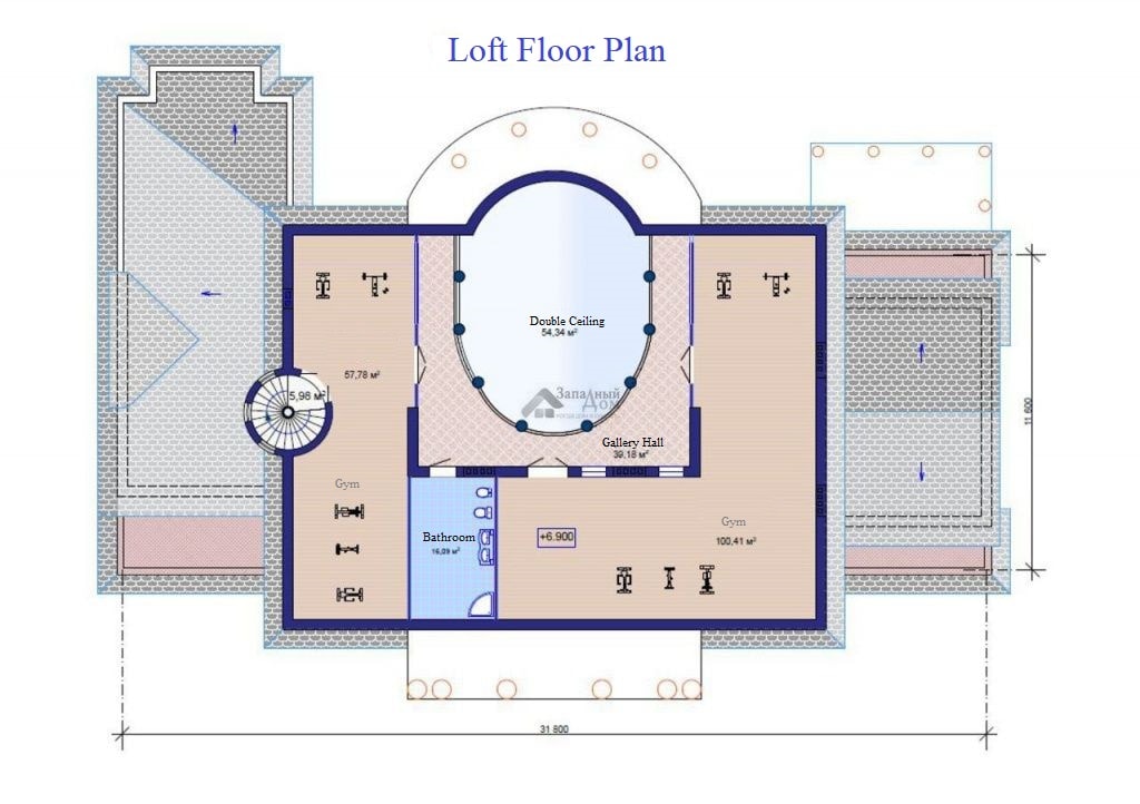 Colonial House Plans at the real-life project: Loft floor plan