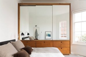 Storage Inspiration for Smaller Homes. Mirror triple wardrobe in the small white decorated bedroom