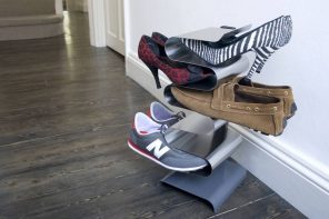 Bent matel shoe rack for modern interiors