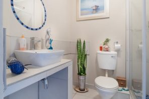 Remodeling a Bathroom? Follow These 5 Steps. Casual styled bathroom with plant pot