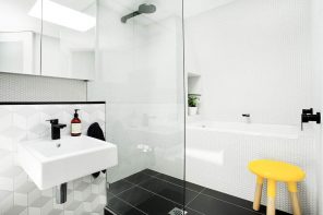 5 Key Tips for Remodeling a Small Bathroom. Nice modern design with glass shower zone