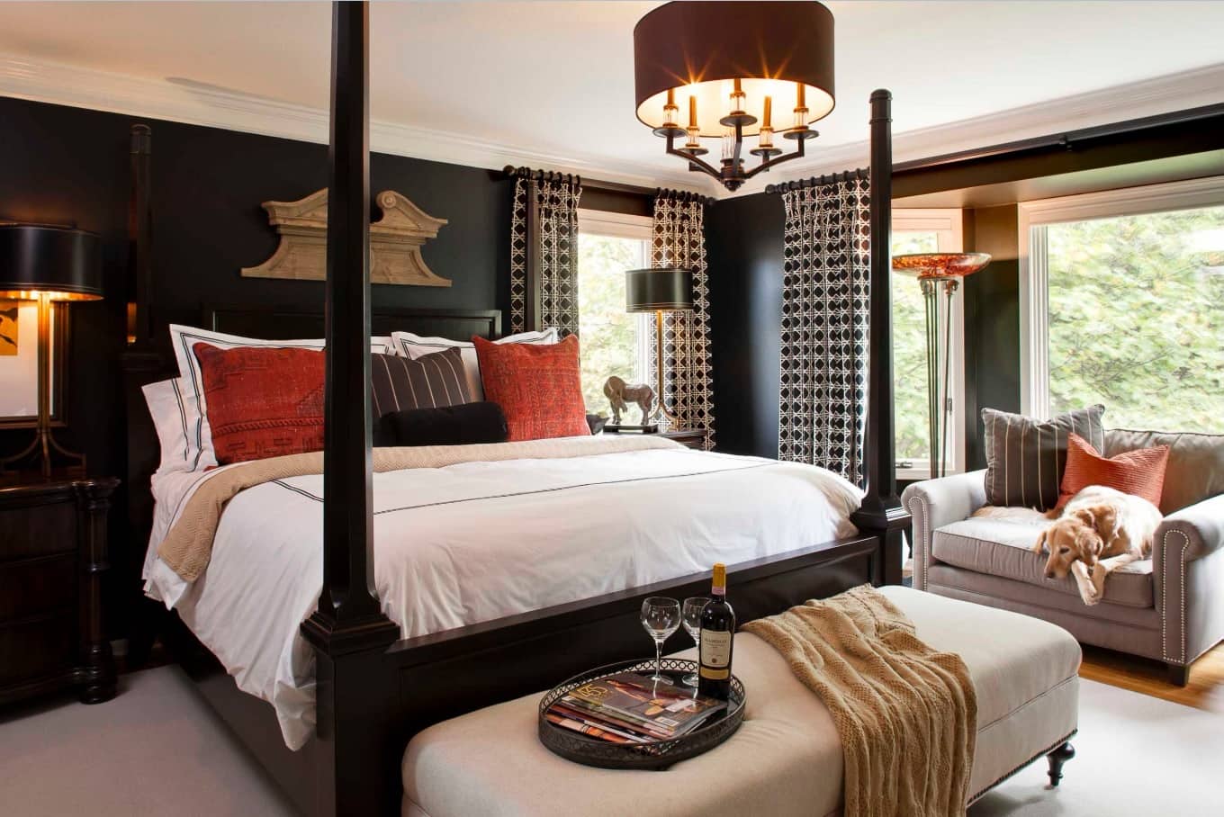 black interior design