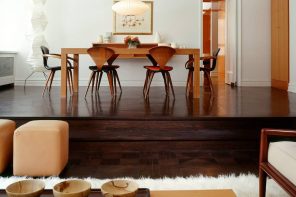 Sustainability and Your Home: Tips to get you Started. Wooden dining group at the pedestal of open space room