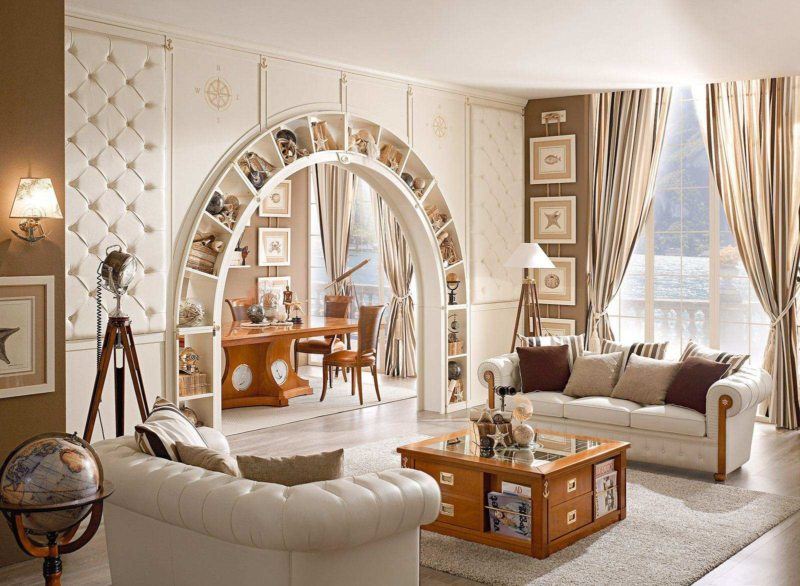 Arch in the Living Room Unusual Design with Photos 