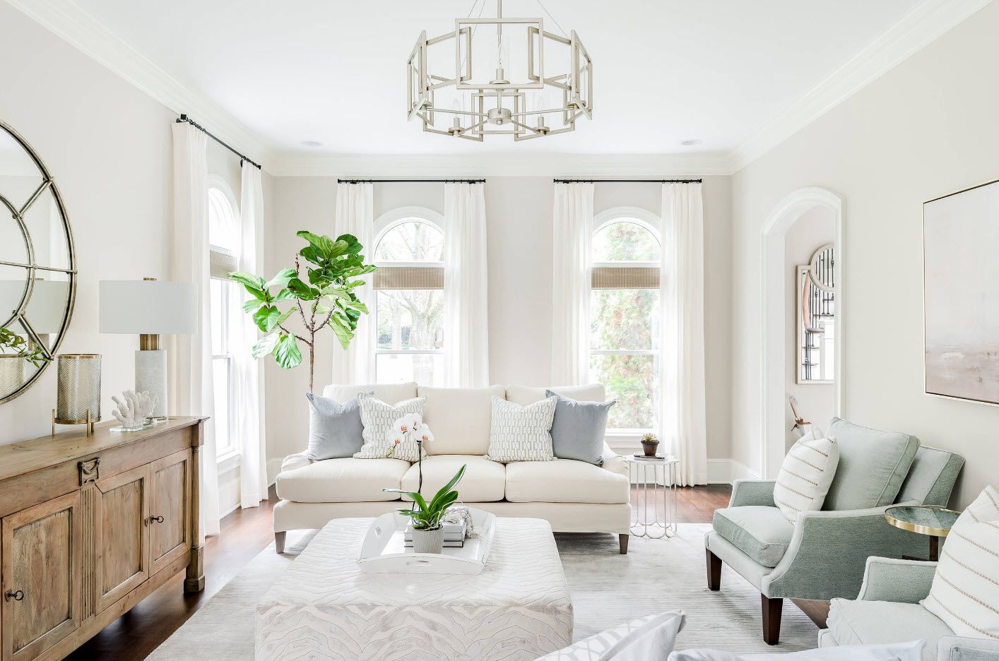 living room arch decorations