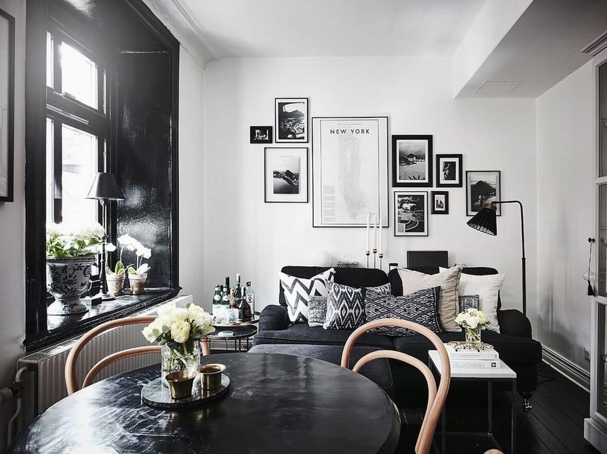 monochrome living room decor