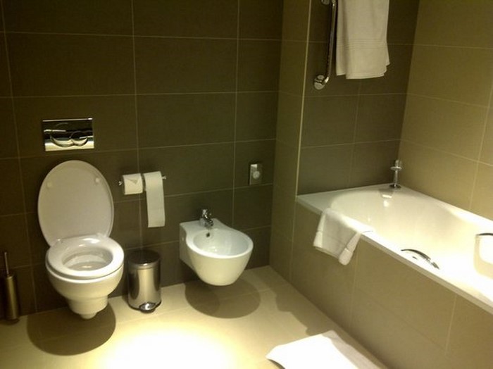 The History of Bidet: Is It Necessary Attribute or a Gimmick? Simple designed bathroom with dark gray tile