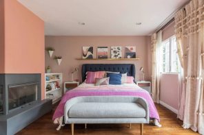 What to Know Before Remodeling Your Master Bedroom. Colorful budget room with peach colored walls in casual style