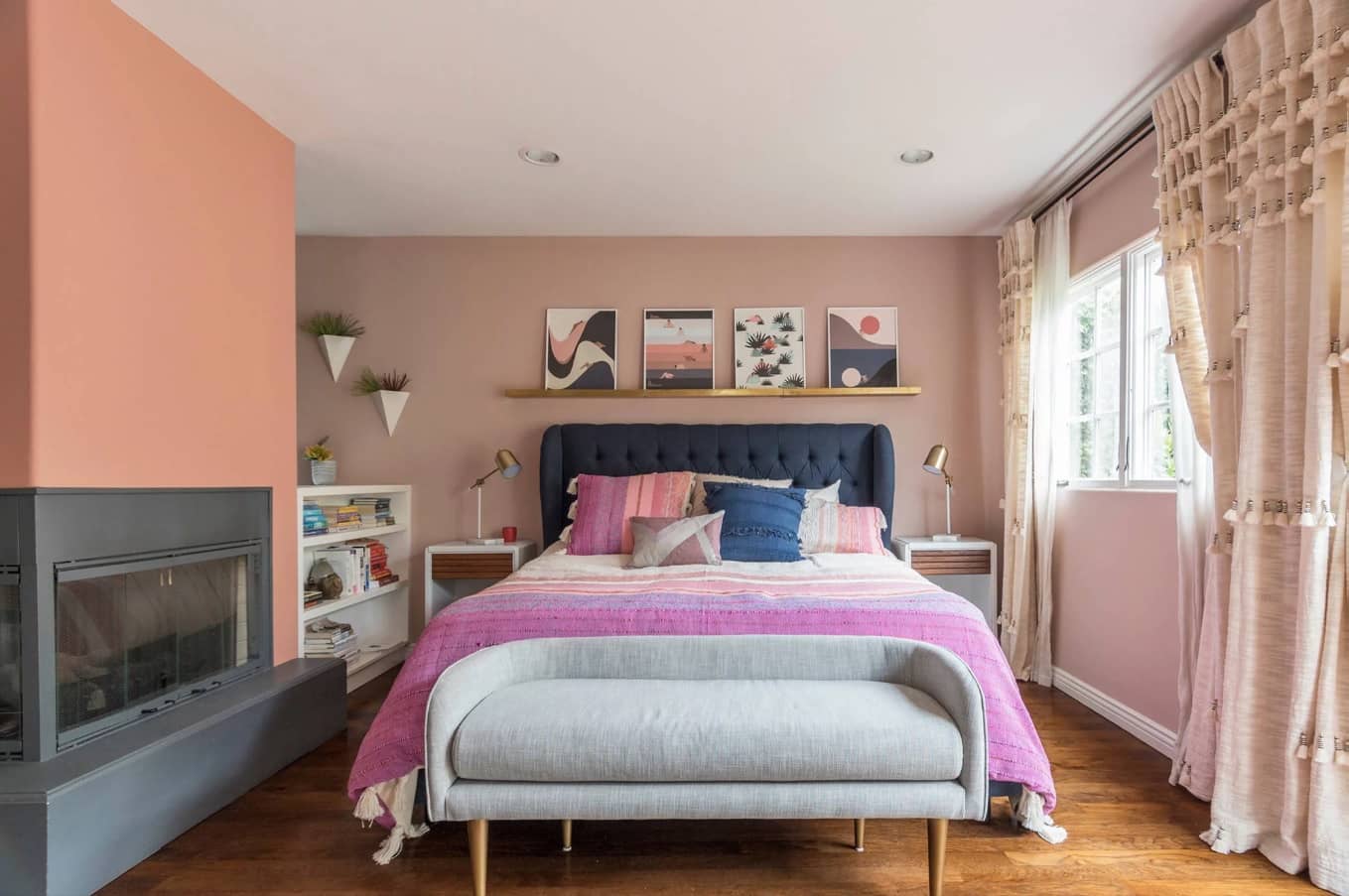 What to Know Before Remodeling Your Master Bedroom. Colorful budget room with peach colored walls in casual style