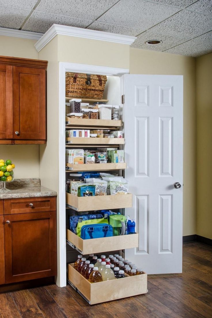 Organizing Kitchen Storage Systems and Pantry for Ultimate Comfort. Simple shelving for casual styled space