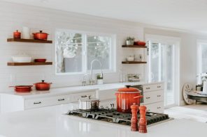 Things to Consider Before a Kitchen Remodel. Modern styled kitchen in pastel colors with glossy countertop