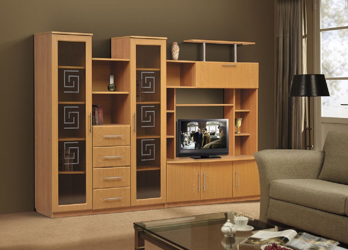 Living Room Cabinets With Different Colored Drawers