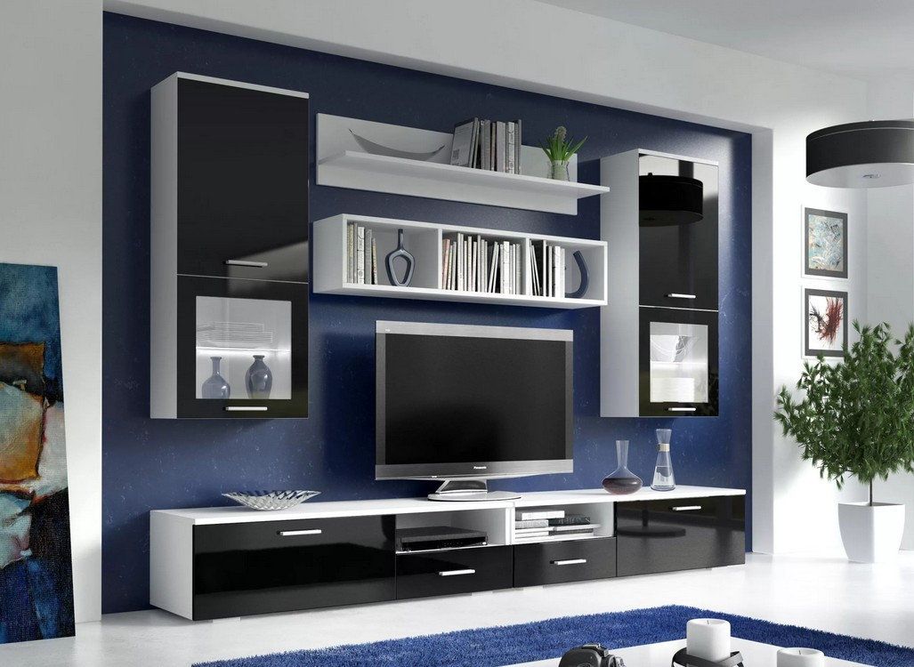 dark blue background for midern designed living room with playground