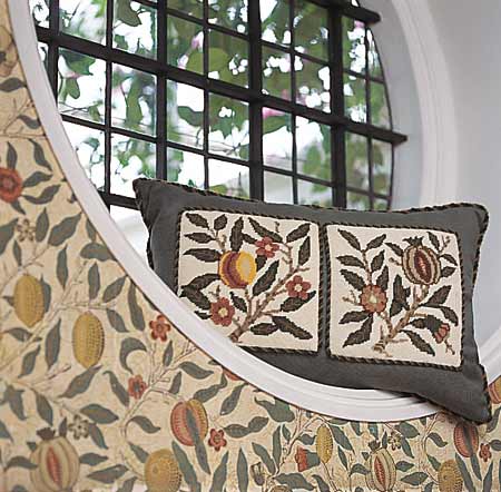 Arts and Crafts Interior Design: Origins and Perspectives of the Style. Armchair and the pillow both with floral pattern