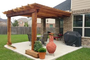 Top Reasons Why You Should Cover Your Patio or Deck. Wooden lattice over the patio zone