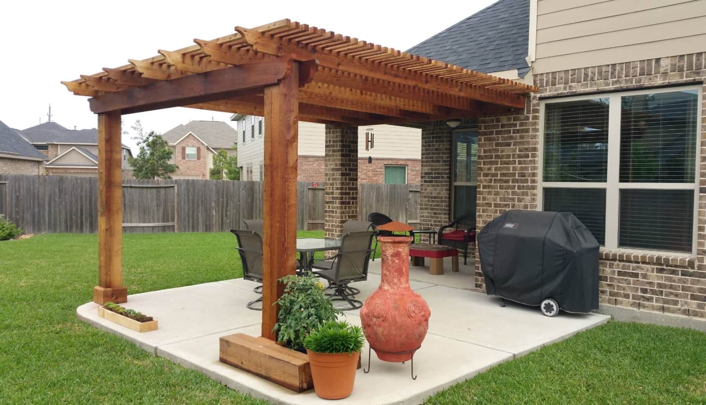 Top Reasons Why You Should Cover Your Patio or Deck. Wooden lattice over the patio zone