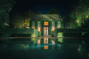 Extremely Easy Yard Lighting Tips. Highlighting the house from the pool side