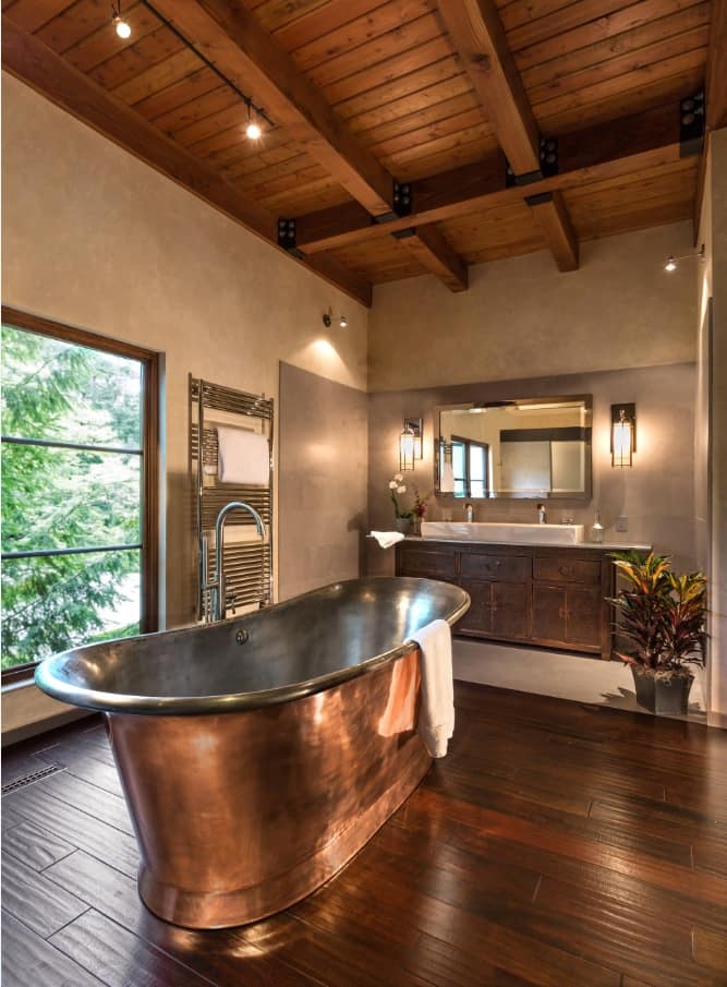 9 Great Bathroom Design Trend for 2020 and Beyond. Chic Classics with copper bathtub