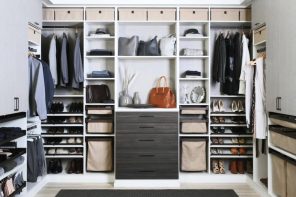 3 Storage Tips to Keep Your Home Chic and Practical. Walk=in closet with box storage open shelves