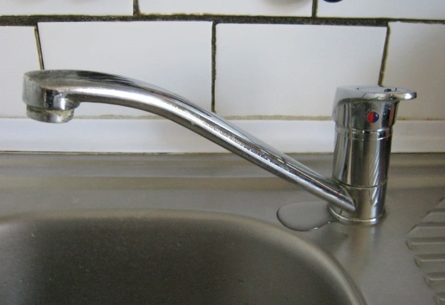 kitchen sink cold side faucet leaking