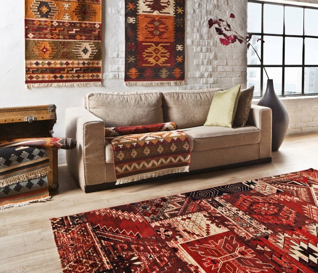 Patchwork rugs for decoration of the living room