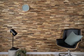 Reclaimed Wood Panels: An Eco-Friendly Way to Enhance Your Home Decor. Nice solid planked accent wall and the leisure chair