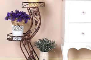Flower Stands as Interior Complement: Fresh Ideas for Different Designs. Figured and forged stand with three slots