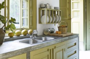 Greek Kitchen Interior Design Style: Harmony of Simplicity. Mild yellow tone for Classic room